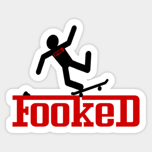 FOOKED-BAD LUCK SKATER Sticker